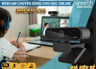 Webcam máy tính Uniarch Unear V20 chuyên dùng cho học zoom, quay video siêu nét  chuẩn 2k