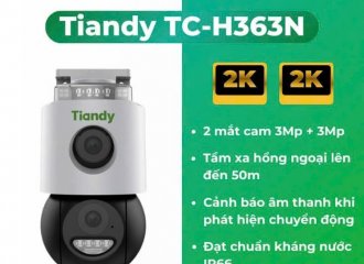 Camera Tiandy TC-H363N – Công nghệ giám sát 2K kép, bảo vệ an ninh toàn diện cho mọi không gian