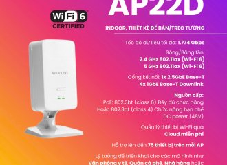 AP22D INSTANT ON - THIẾT BỊ WI-FI TRONG NHÀ MẠNH MẼ, LINH HOẠT CHO DOANH NGHIỆP HIỆN ĐẠI
