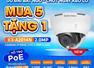 Mua 5 Tặng 1 – Camera IP KBVISION KX-A2014N 2.0MP H.265+ Chính Hãng