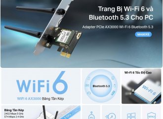 Card WiFi Mercusys MA80XE AX3000 Wi-Fi 6 & Bluetooth 5.3 – Nâng Cấp Kết Nối Toàn Diện Cho PC