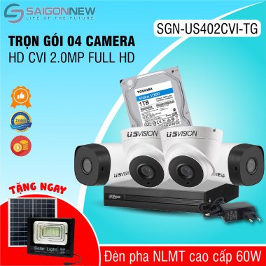 Trọn gói 4 Camera HD CVI 2.0MP Full HD