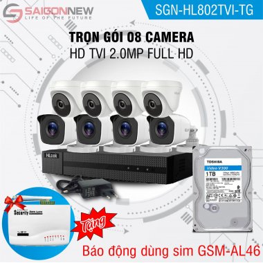 Trọn gói 8 Camera HD TVI 2.0MP Full HD