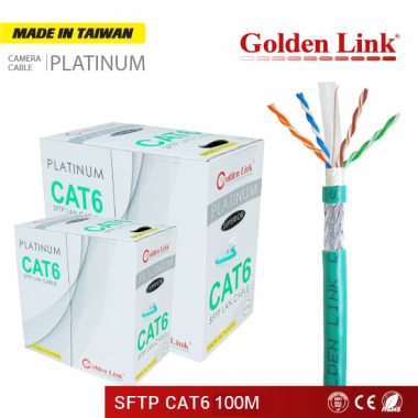 Cáp mạng Golden Link Platinum SFTP CAT 6  100M - Xanh lá