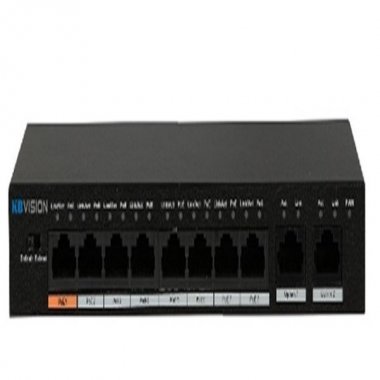 Switch POE 8 cổng KBVISION KX-ASW08-P2 (Hỗ trợ 2 cổng mạng)