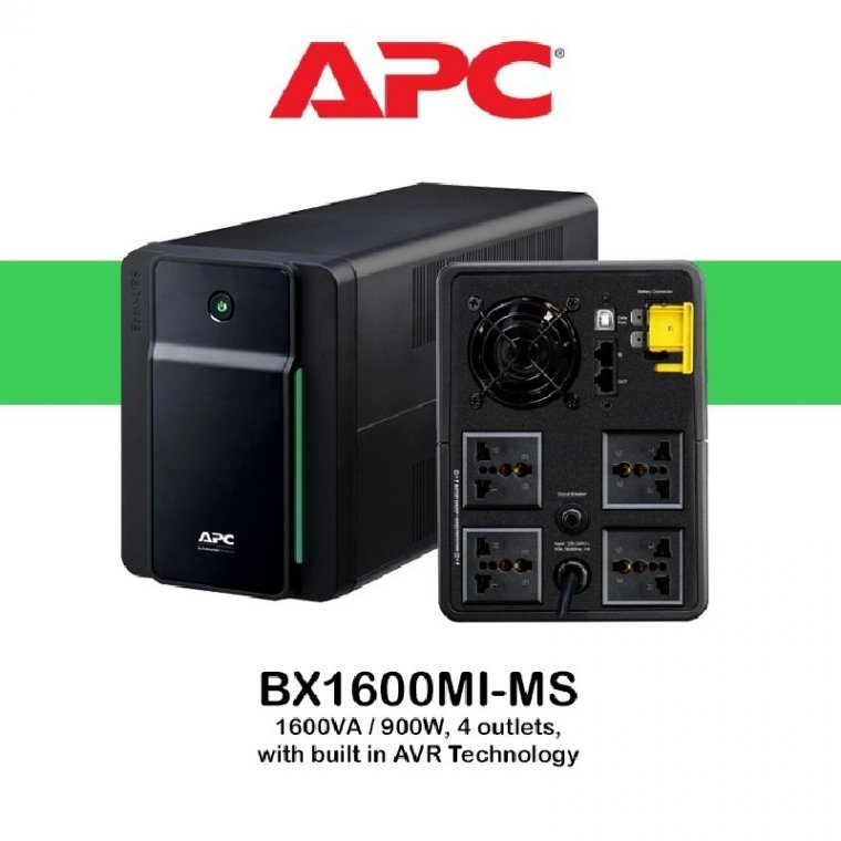 Bộ lưu điện/ UPS APC BX1600MI-MS 1600VA, 230V, AVR, Universal Sockets
