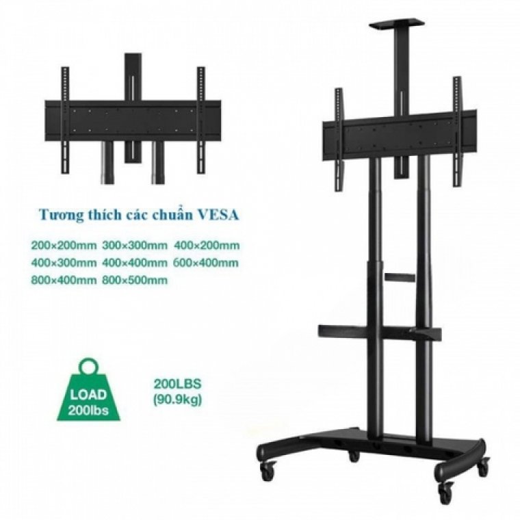 Giá treo Tivi, VESA: 800×400mm, phù hợp 55–80 inch.