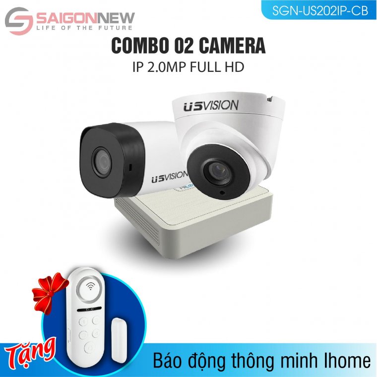 Combo 1 Đầu ghi + 2 Camera IP 2.0MP Full HD					