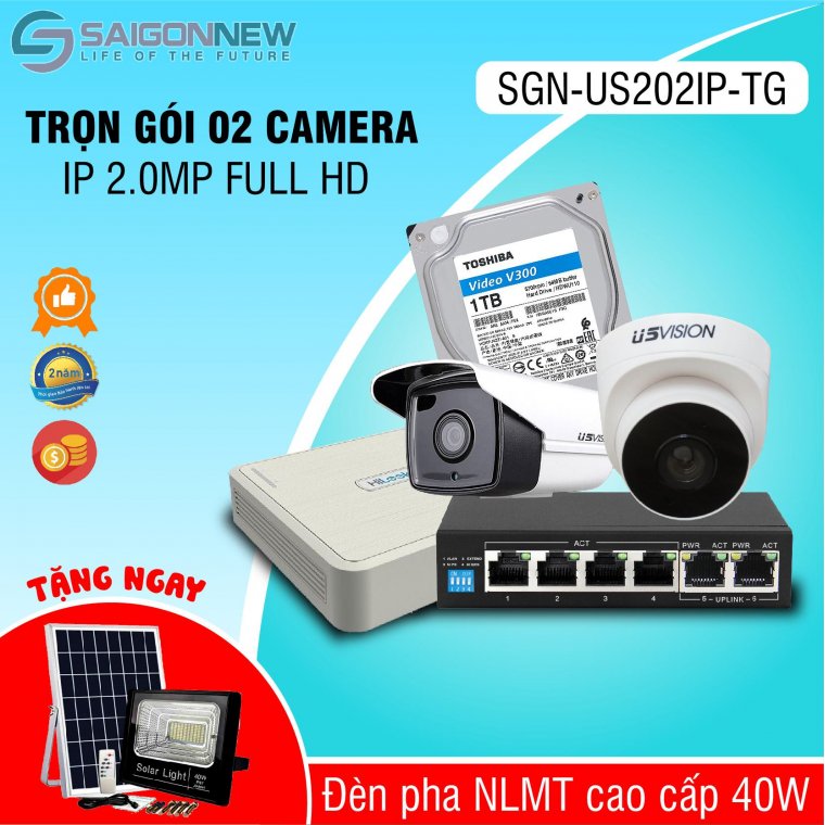Trọn gói 2 Camera IP 2.0MP Full HD