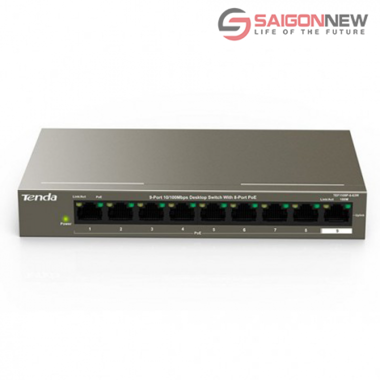 Switch PoE Tenda 9P TEF1109P-8-63W