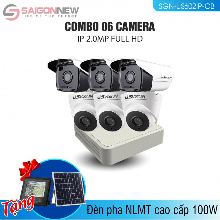 Combo 1 Đầu ghi + 6 Camera IP 2.0MP Full HD