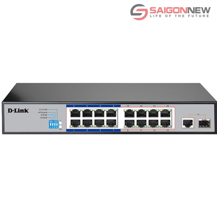 Thiết bị chuyển mạch Switch D-Link DES-F1017P 16-Port Fast Ethernet PoE
