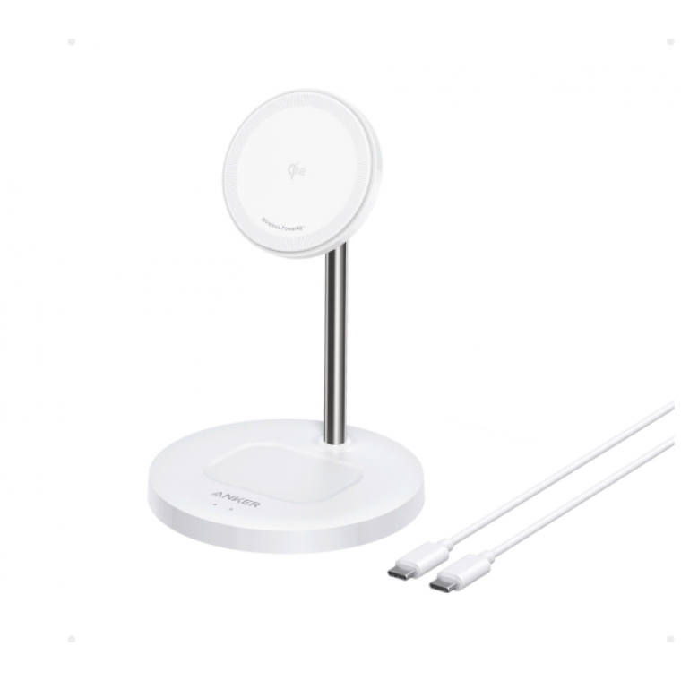 Đế sạc Anker MagGo 1C 15W (Stand, with USB-C cable) Trắng (White) B2B_A25X1H21