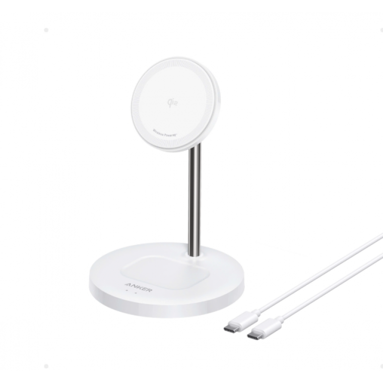 Đế sạc Anker MagGo 1C 15W (2-in-1, Stand, with USB-C cable) Trắng (White) B2B_A2544J21