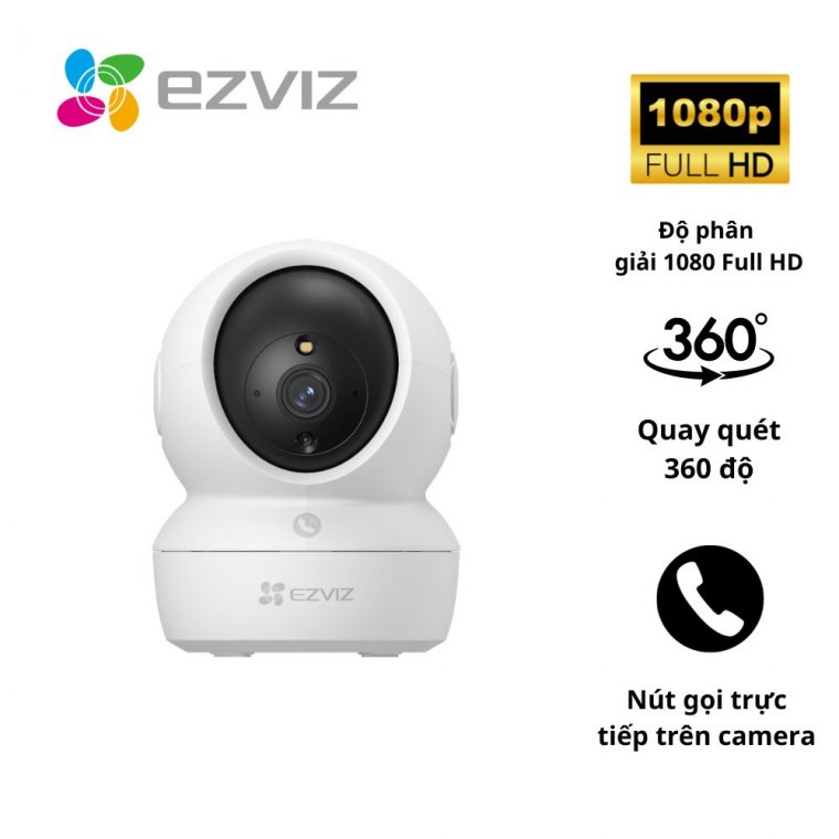 Camera Wifi Ezviz CS-H6C Pro 2MP Gọi điện qua app, quay quét, ban đêm full màu