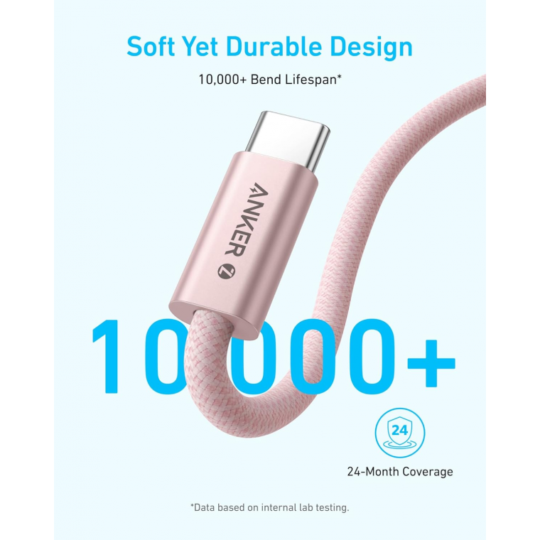 Cáp sạc Anker Zolo C-C 1m Nylon Xanh dương (Blue)-A8060 Blue B2B
