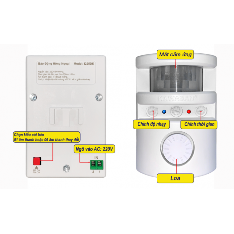 BÁO ĐỘNG ĐỘC LẬP KAWASAN - i225DK/i226DK