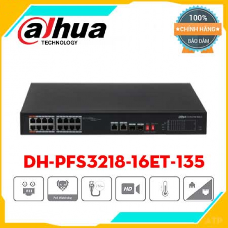 Switch PoE công nghiệp DAHUA DH-PFS3218-16ET-135