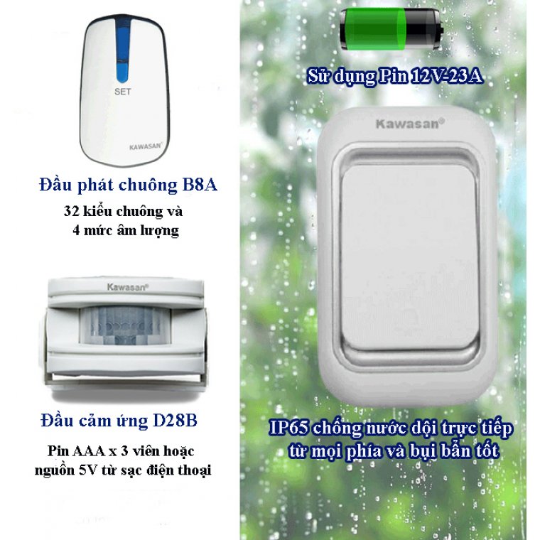 BỘ BÁO KHÁCH & CHUÔNG CỬA - KAWASAN - i618D