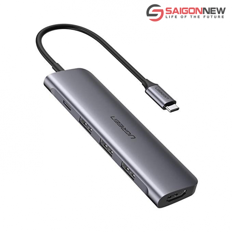 Bộ chuyển đổi USB type C sang HDMI + Hub USB 3.0 (3 cổng) chính hãng UGREEN 50209 CM136