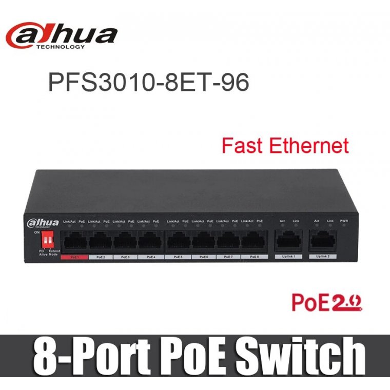 Switch PoE 8 port DAHUA DH-PFS3010-8ET-96