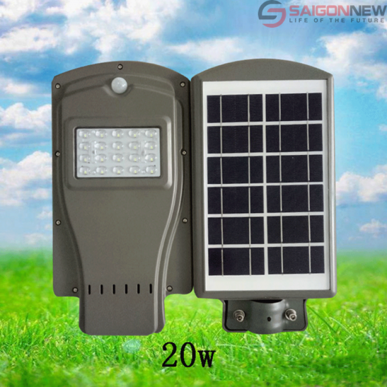 Đèn Led Chiếu Sáng Năng Lượng Mặt Trời Liền Thể 20W