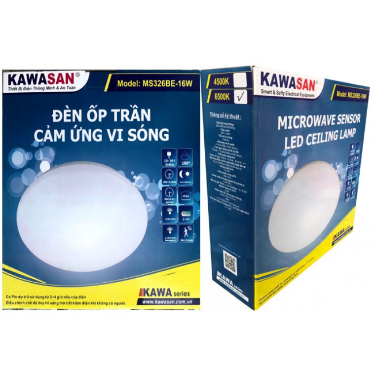 ĐÈN ỐP TRẦN CẢM ỨNG VI SÓNG KAWSAN - MS326BE-16W