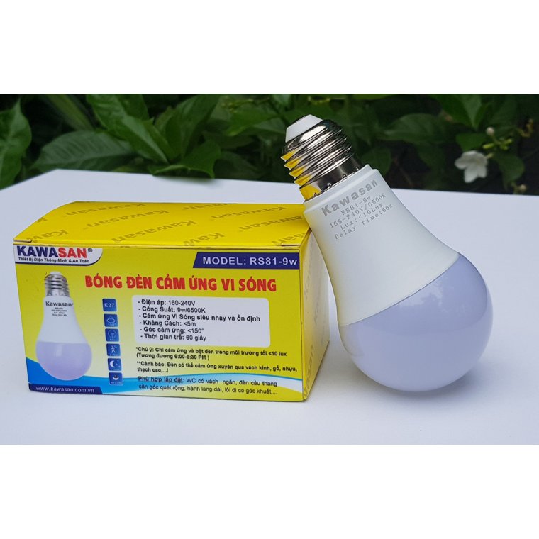 BÓNG ĐÈN CẢM ỨNG - ĐUI XOÁY E27 KAWASAN - RS81B-9w