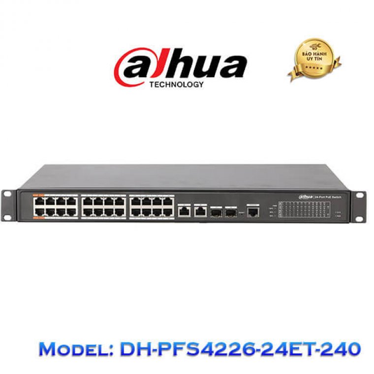 Switch PoE 24 Port DAHUA DH-PFS4226-24ET-240