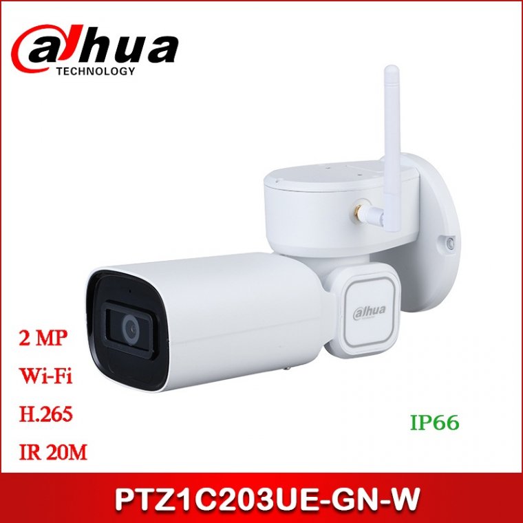 Camera IP Wifi PTZ 2MP DAHUA DH-PTZ1C203UE-GN-W