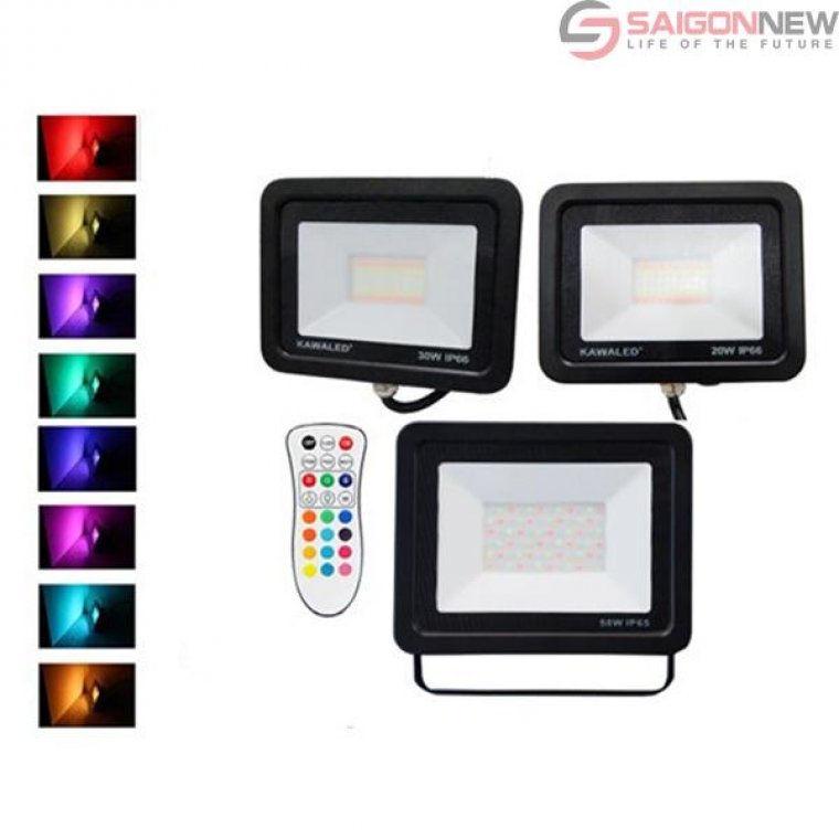 Đèn Pha Led Đổi Màu Cao Cấp Kawaled FL30W RGB
