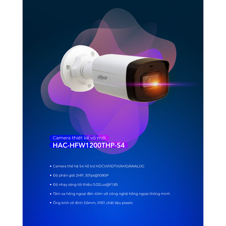 Camera 4 in 1 hồng ngoại 2.0 Megapixel DAHUA HAC-HFW1200THP-S4