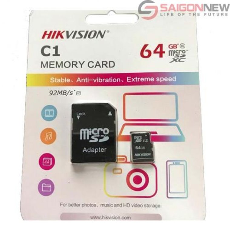 Thẻ nhớ Micro SD 64Gb Hikvision HS-TF-C1(STD)/64G  - Chính hãng