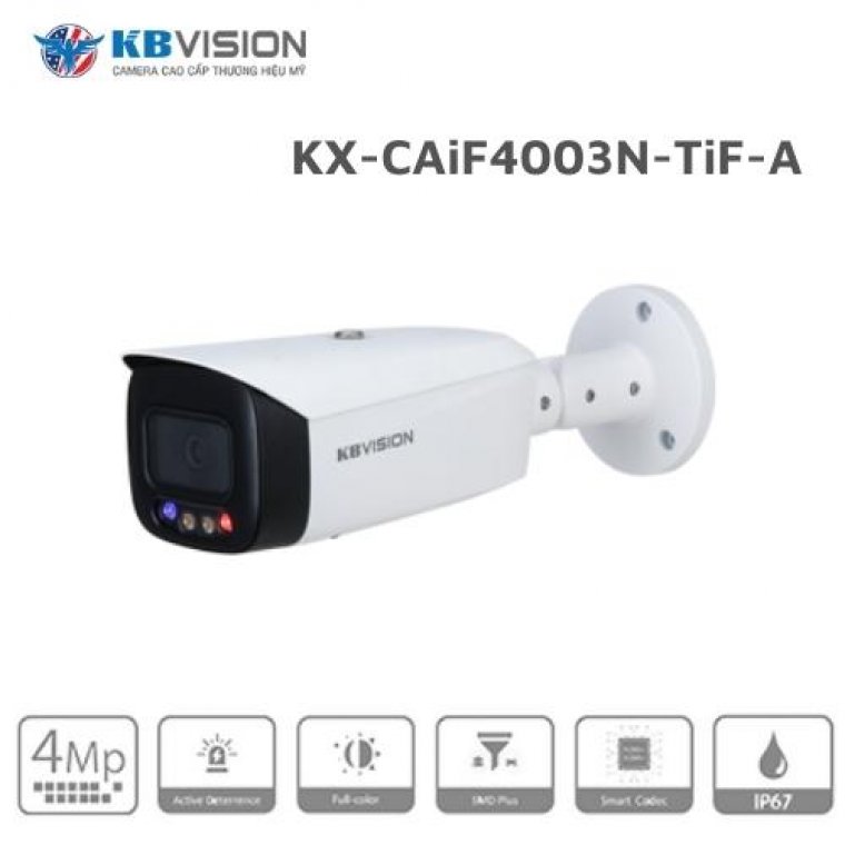 Camera IP AI Full Color 4MP KBVISION KX-CAiF4003N-TiF-A