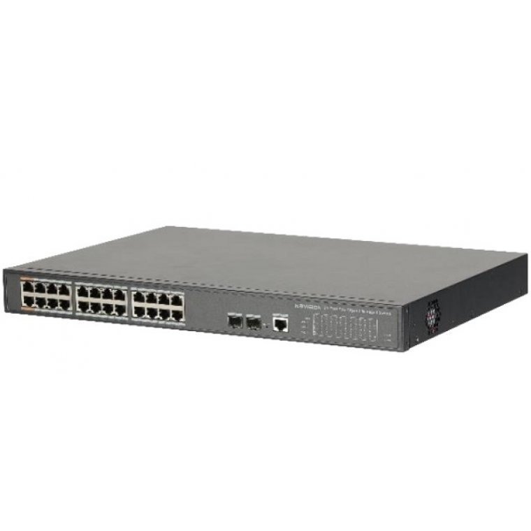 Switch POE 16 cổng, hỗ trợ 2 cổng quang KBVISION KX-CSW16-PFG