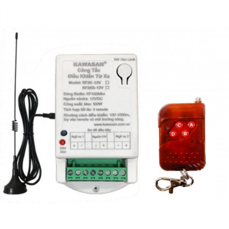 CÔNG TẮC ĐIỀU KHIỂN TỪ XA RF2KB 12V-RM01B