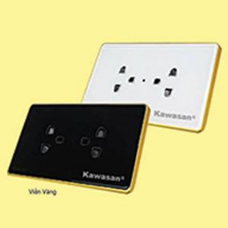 Ổ CẮM ĐỔI MẶT KÍNH CƯỜNG LỰC KAWASAN CÓ VIỀN - SC2V-T/D