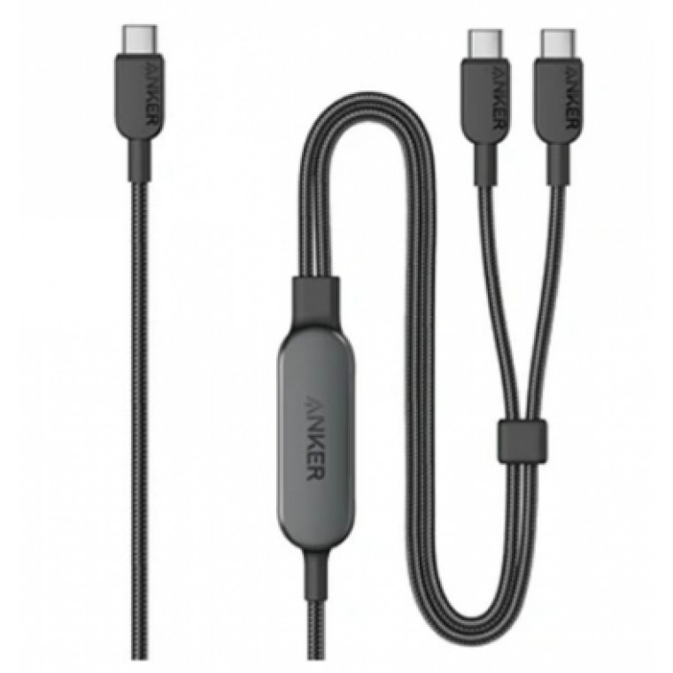 Cáp sạc Anker 2-in-1 140W C-C 1.2m Nylon Đen