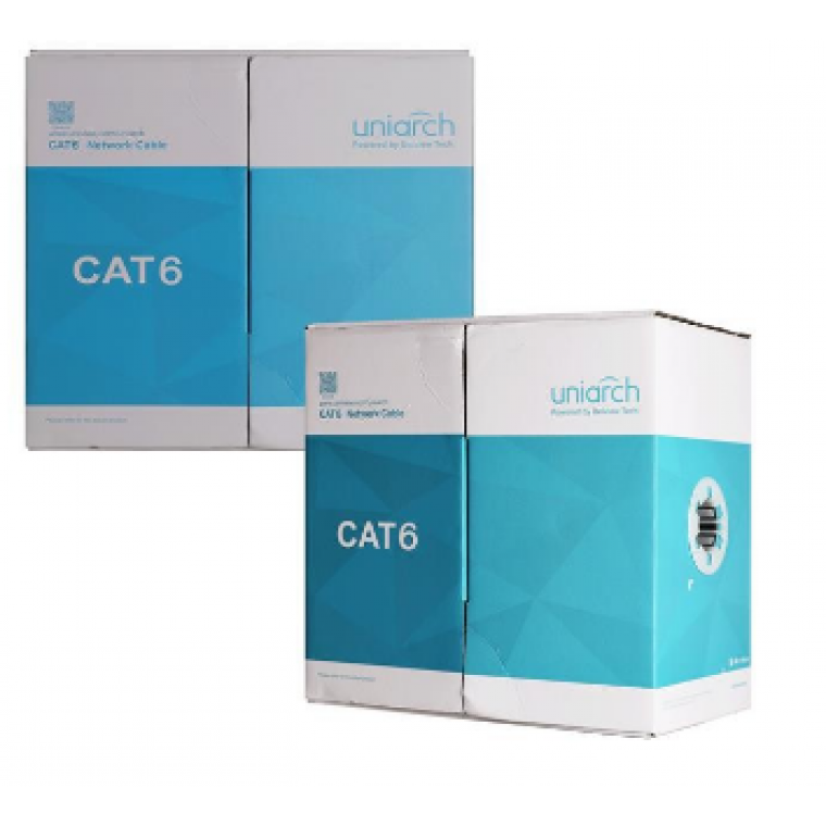 Cáp Mạng UTP Cat 6 Đồng Nguyên Chất Uniarch CAB-6-BE 305m