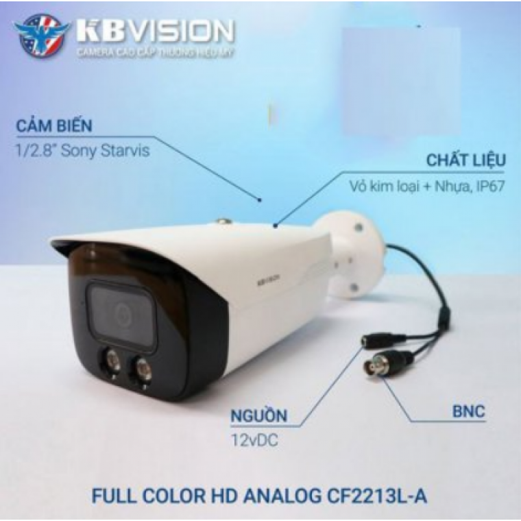 Camera HD Analog Full Color 4 in 1 KBVISION KX-CF2213L-A