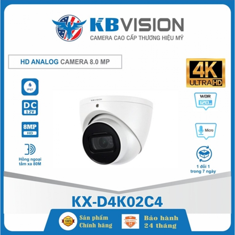 Camera 4in1 Dome 8MP KBVISION KX-D4K02C4
