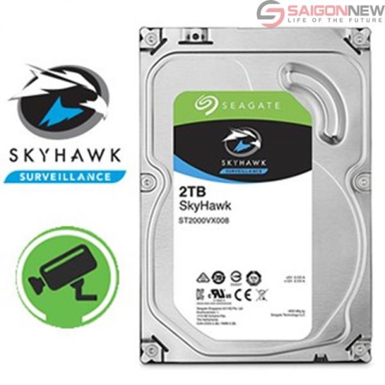 Ổ cứng chuyên dụng 2TB Seagate Skyhawk ST2000VX008