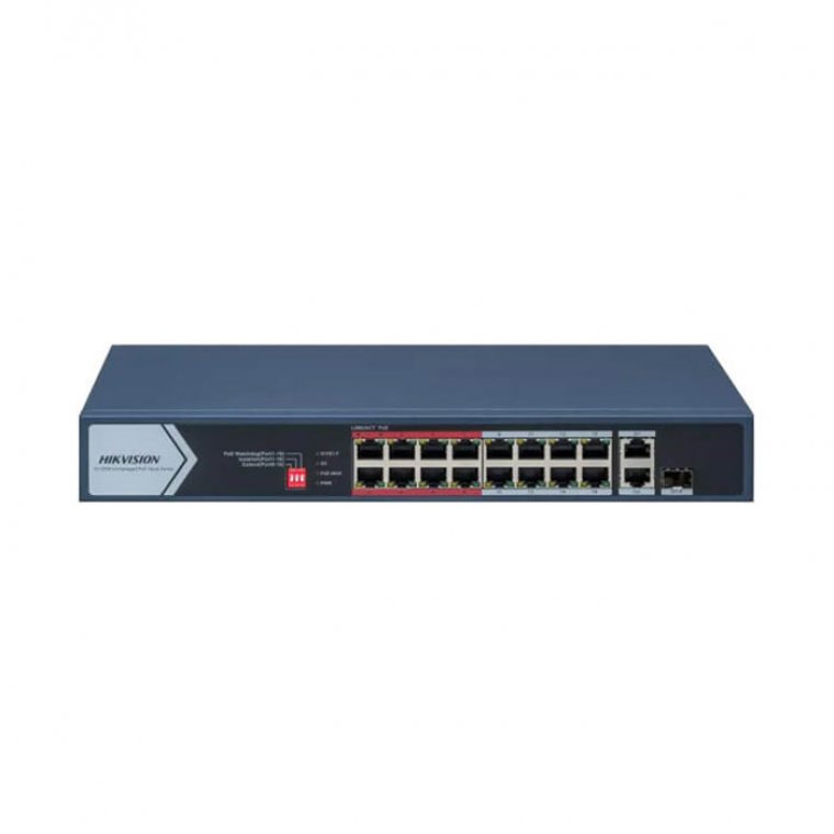 Bộ chuyển mạch switch 16 cổng PoE Hikvision DS-3E1318P-EI/M