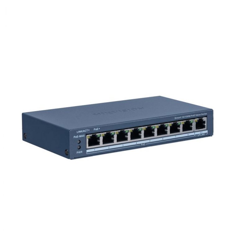 Switch mạng thông minh 8 cổng PoE Hikvision DS-3E1309P-EI/M