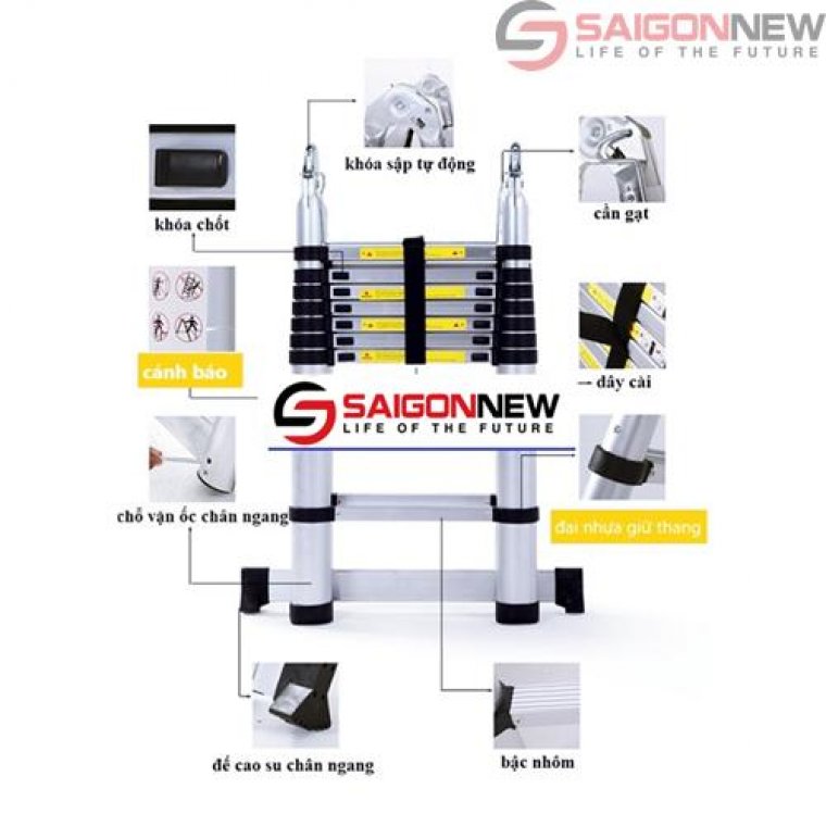 Thang nhôm rút chữ I 3.8m Nikita TRI38