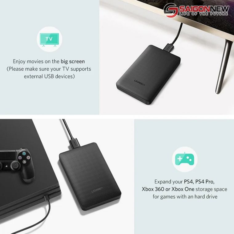 Hộp đựng ổ cứng 2.5 inch USB 3.0 UGREEN 50208 CM135
