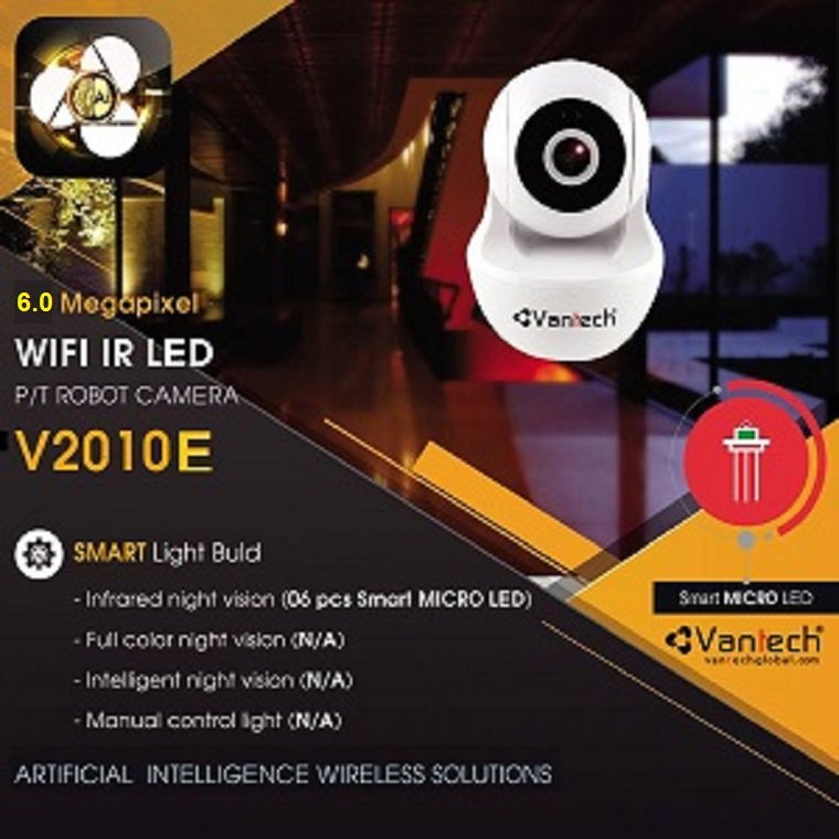 Camera Wifi Robot Pan/Tilt 6.0MP V2010E