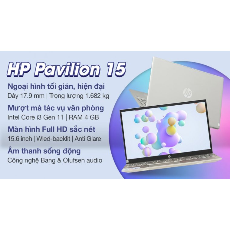 Laptop HP Pavilion 15 eg0513TU i3 1125G4/4GB/256GB/Win10 (46M12PA)  