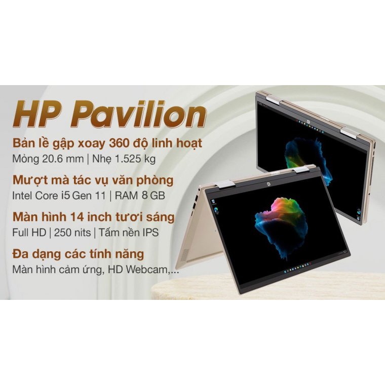 Laptop HP Pavilion x360 14 dy0076TU i5 1135G7/8GB/512GB/Touch/Pen/Win11 (46L94PA)