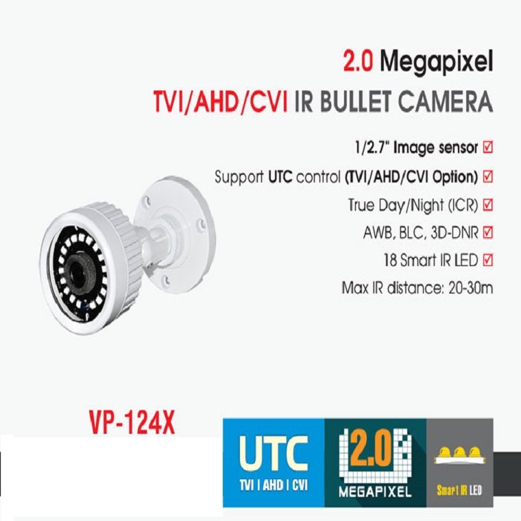 Camera 3 in 1 hồng ngoại 2.0 Megapixel VANTECH VP-124X